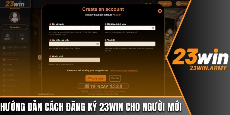 Hướng dẫn cách đăng ký 23win cho người mới