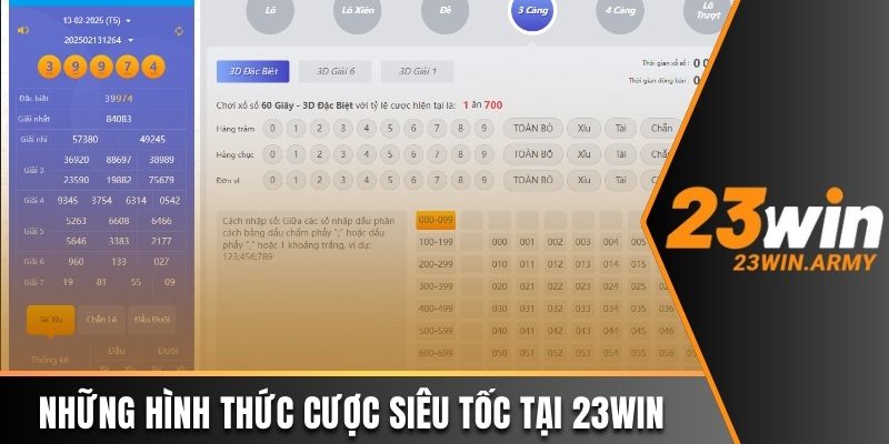 Tổng hợp các loại hình cược lô đề siêu tốc tại 23win